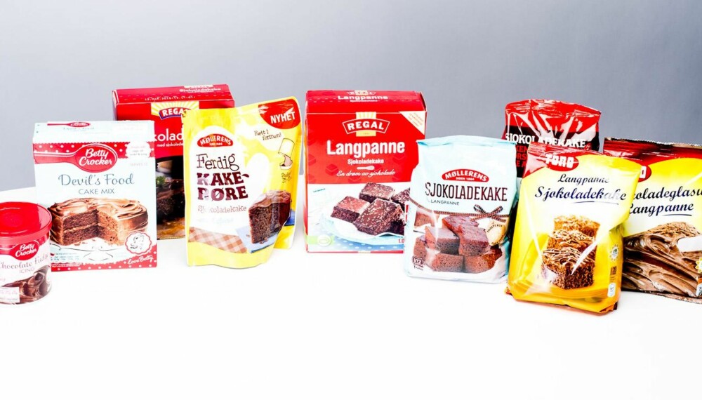 TEST AV KAKEMIKS: Vi har testet sju ulike typer kakemiks til sjokoladekake. TEST AV KAKEMIKS: Vi har testet sju ulike typer kakemiks til sjokoladekake.