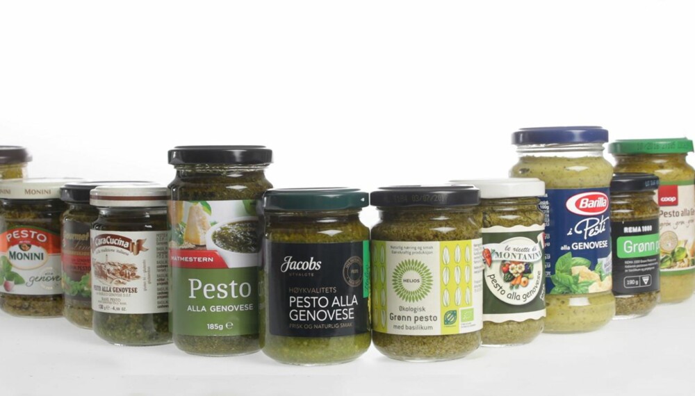 LANGT MELLOM DE GODE: To av produktene på bildet, fra Monini og Matmesteren, var ikke lenger tilgjengelige i butikkene vi kjøpte pestoen fra, da sortimentet ble ettersjekket i uke 42. FOTO: Øyvind Lie LANGT MELLOM DE GODE: To av produktene på bildet, fra Monini og Matmesteren, var ikke lenger tilgjengelige i butikkene vi kjøpte pestoen fra, da sortimentet ble ettersjekket i uke 42. FOTO: Øyvind Lie
