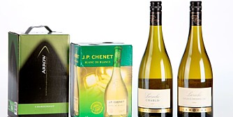 HVITVIN: Arrow Chardonnay, J.P Chenet Blanc de Blanc, Laroche Chablis 2007 og Laroche Chablis 1er Cru 2006.