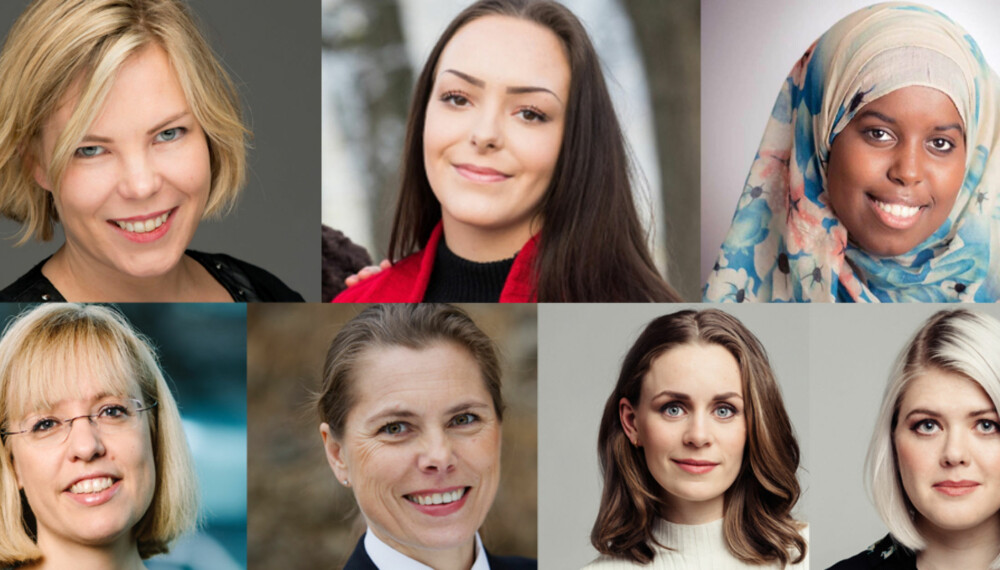 KOMMER: Marta Breen, Andra Voldum, Sumaya Jirde Ali, Åse Wetås, Louise Dedichen, Nina Brochmann og Ellen Støkken Dahl. En bra bukett som alle er klare for KvinneLørdagen.