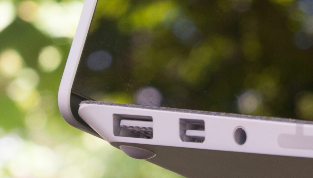 PORTER: Utvalget og mengden av porter på Surface Laptop er ikke skyhøyt. PORTER: Utvalget og mengden av porter på Surface Laptop er ikke skyhøyt.