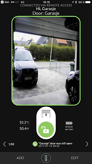 HVEM DER: Du kan sjekke hvem som åpner garasjen din om du kobler til et webkamera til Gogogate2.