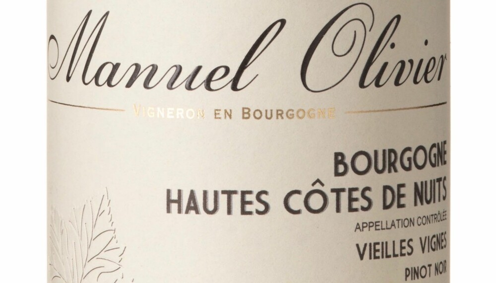 GODT KJØP: Manuel Olivier Hautes Côte de Nuits Vieilles Vignes 2015. Foto: Vinmonopolet