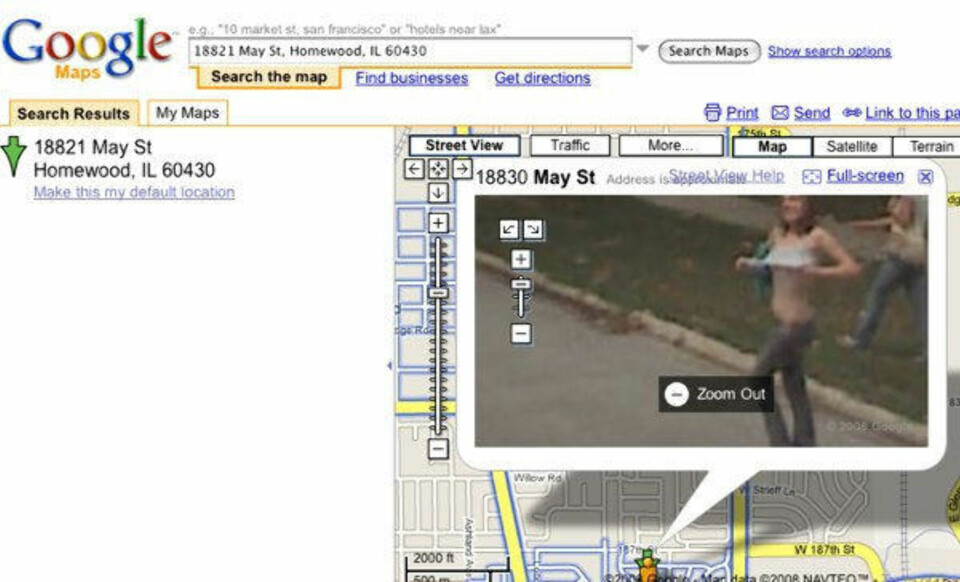 Gigantpenis på Google Maps