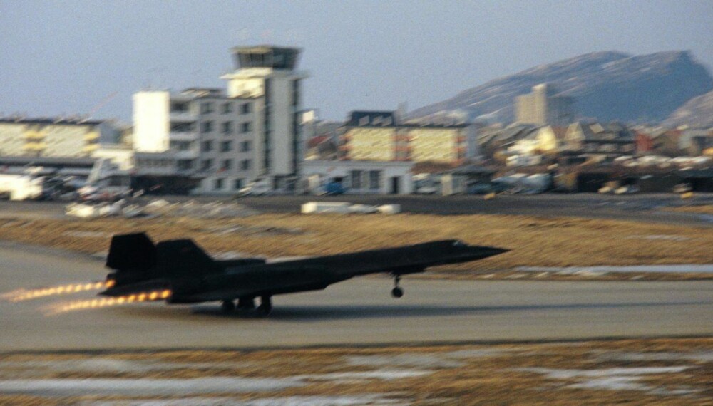 SR-71 er reparert i Bodø og tar av for første gang fra norsk jord i 1981.