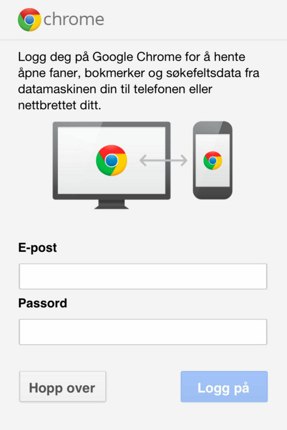 Bytte til Chrome på iPhone?