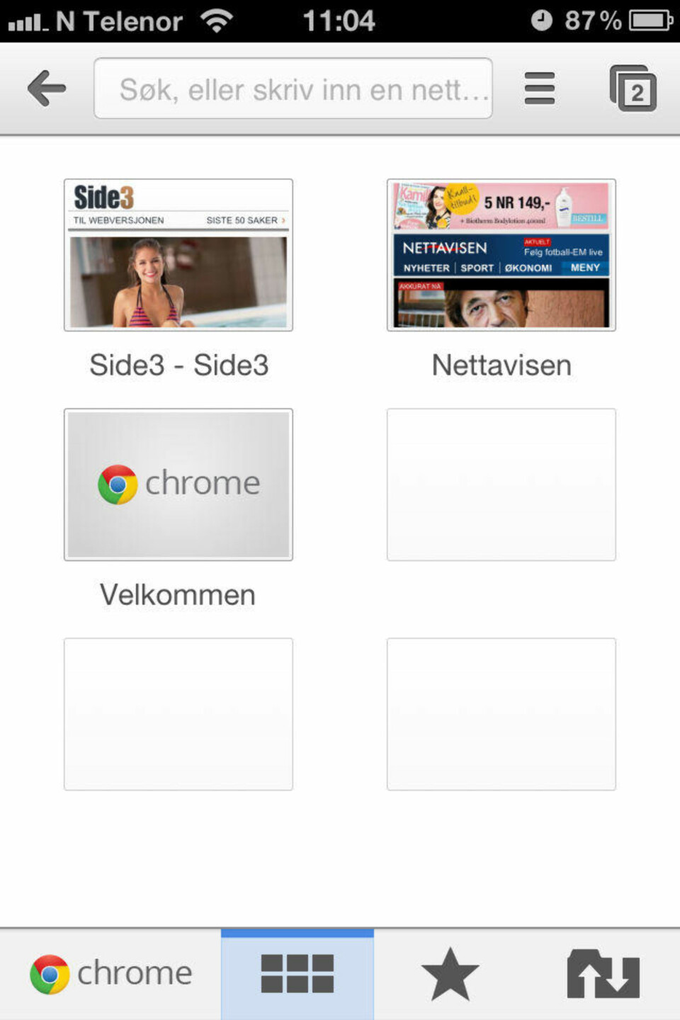 Bytte til Chrome på iPhone?