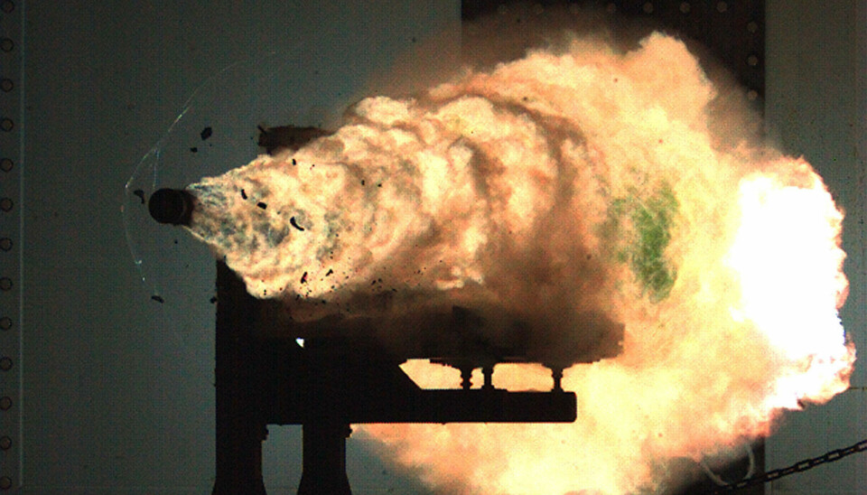 Naval Surface Warfare Center tester en railgun i januar 2008.