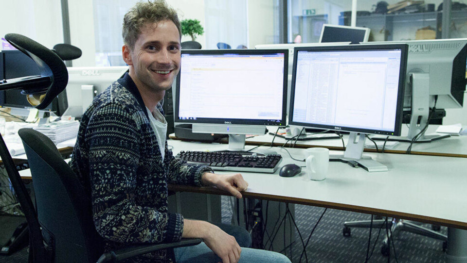 Paul Joakim Sandøy er leder i Unge Høyre. Her er han 'redaktør for en dag' i Nettavisen i 2012.