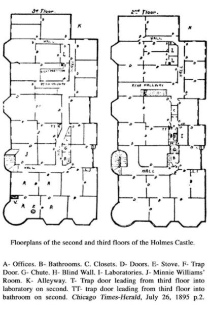 LABYRINT: Hotellet var fullt av skjulte dører og ganger, og kun Holmes hadde oversikt over labyrinten. Her annen og tredje etasje.