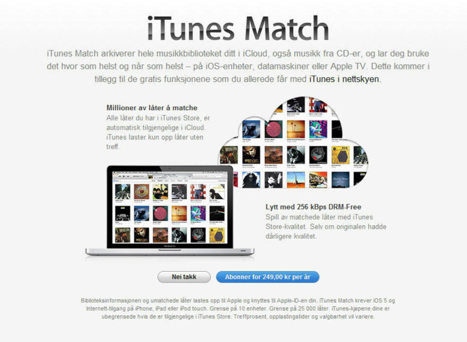 Itunes Match klart i Norge