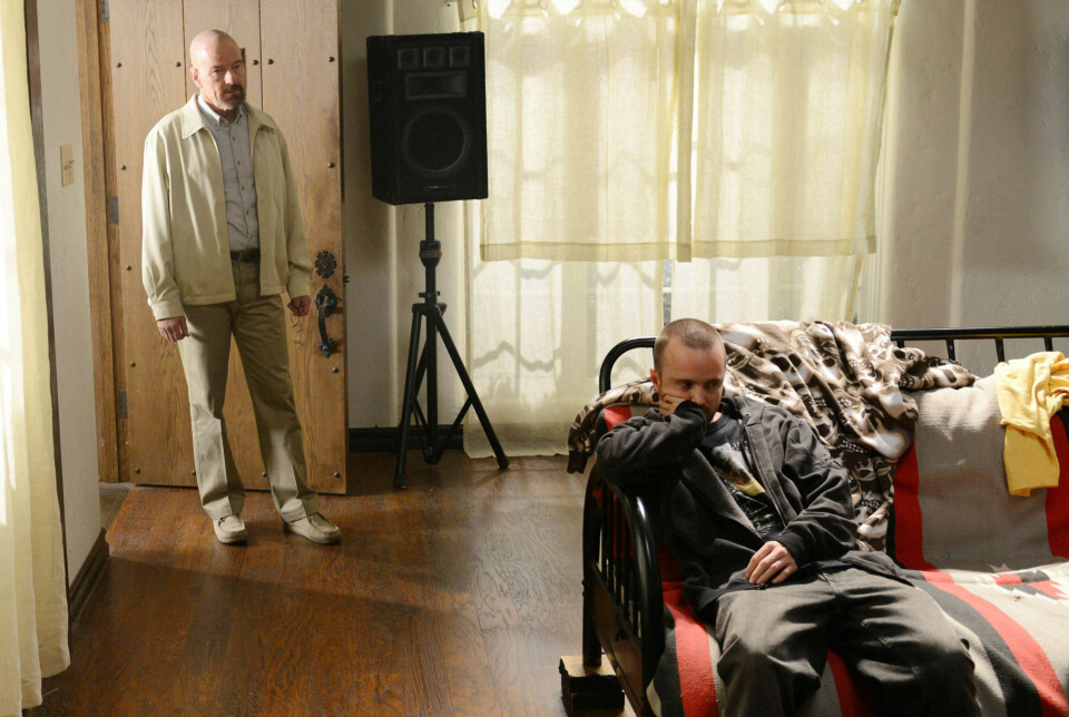 BREAKING BAD: Bryan Cranston i rollen som Walter White og Aaron Paul i rollen som Jesse Pinkman.