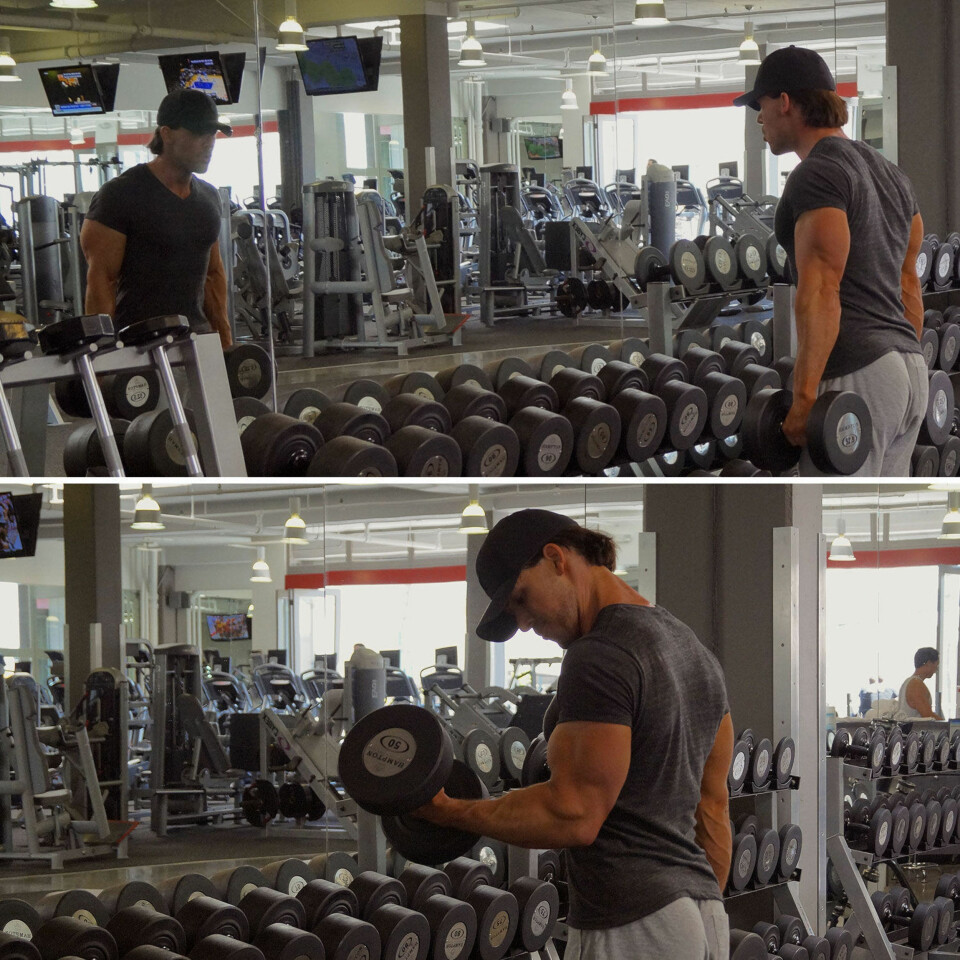 Bicepscurl med manualer.