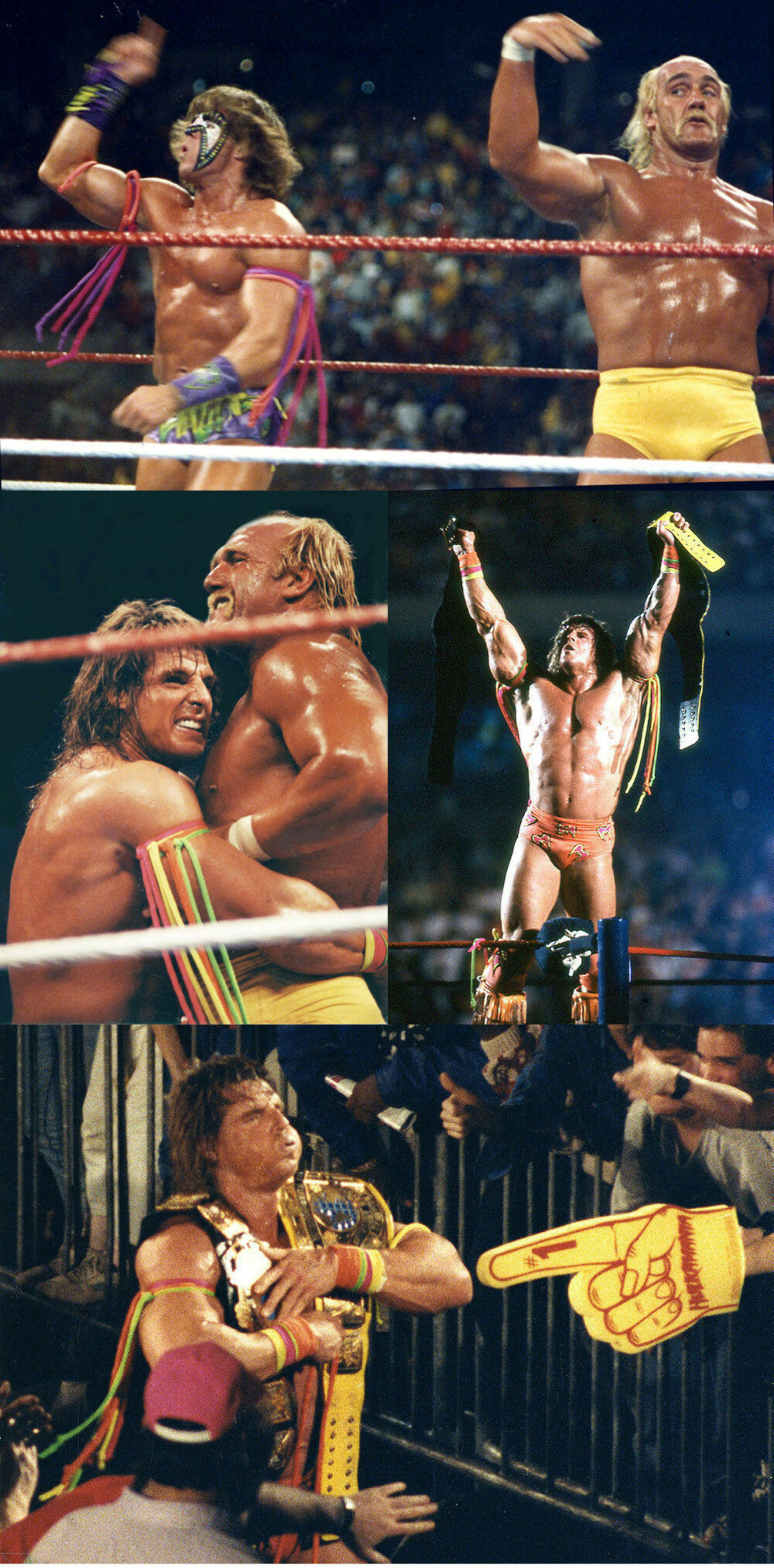SLO SJEFEN SJØL: Hulk Hogan måtte bite i matta da han møtte The Ultimate Warrior i Toronto under Wrestlemania VI. Her er en serie bilder fra seierskvelden.