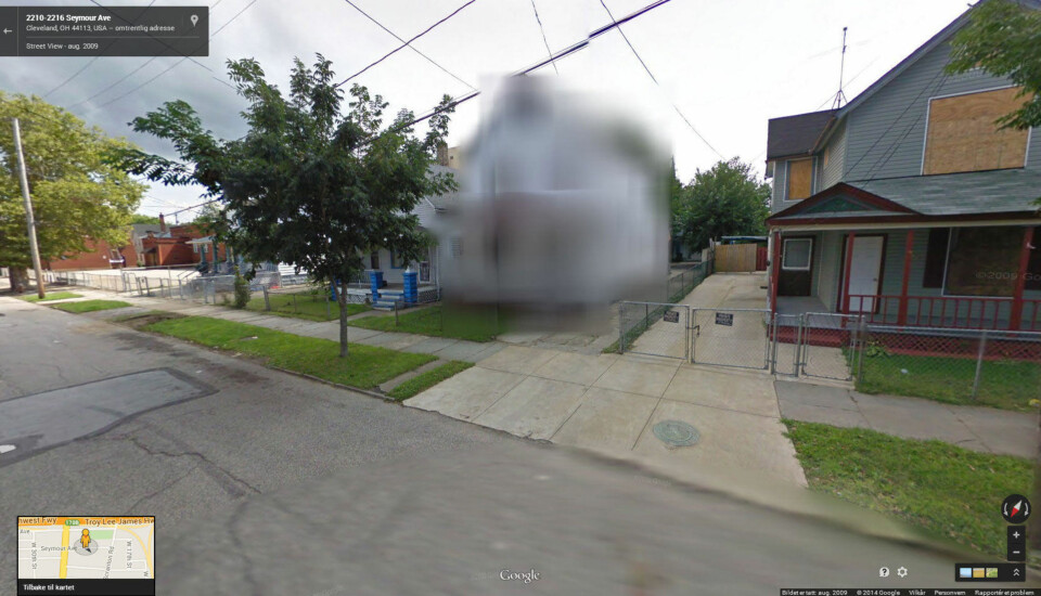 ÅSTED: I dette huset, i 2207 Seymour Avenue i Cleveland, ble det begått grusomme forbrytelser. Bygget er i dag revet, men street view-bildet er fremdeles sensurert.