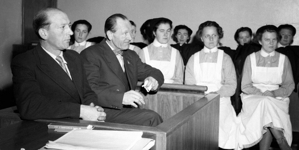 I RETTEN: Andersen måtte møte i retten i 1954 for å ha knabbet trevarer. Men gode advokatkrefter fikk ham frikjent. Da det dukket opp flere episoder, tok familien Schjødt avstand fra ham.