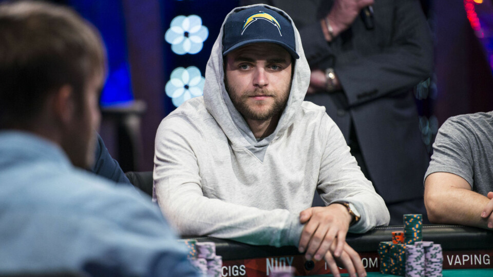 KAN BLI HISTORISK: Felix Stephensen (24) fra Oslo kan bli den første norske vinneren av Main Event i World Series of Poker. Her fra turneringen i sommer.