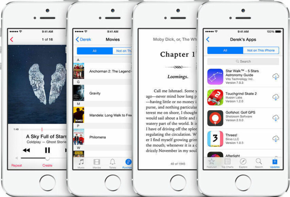 DELING: Med familiedeling kan familien dele innhold fra iTunes, App Store og iBook.