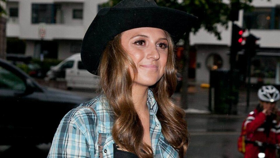 Emilie Stordalen festet med pappa