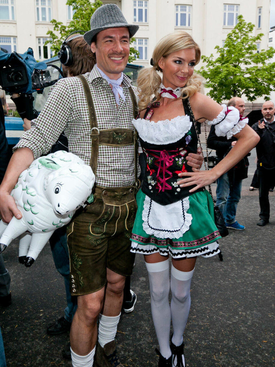 Emilie Stordalen festet med pappa