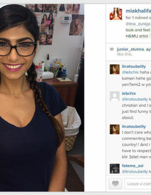 POPULÆR: Den libanesiskfødte pornostjernen Mia Khalifa slo igjennom og skapte overskrifter i 2015. Det sendte 21-åringen til topps på søkelistene, bare slått av kjendisen Kim Kardashian.