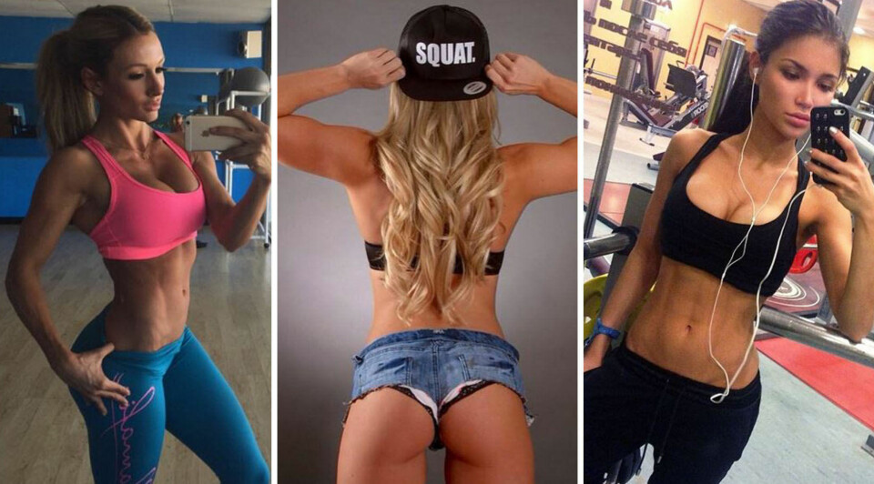 GODT TRENT: Flere godt trente damer deler sine treningsbilder på Instagram.