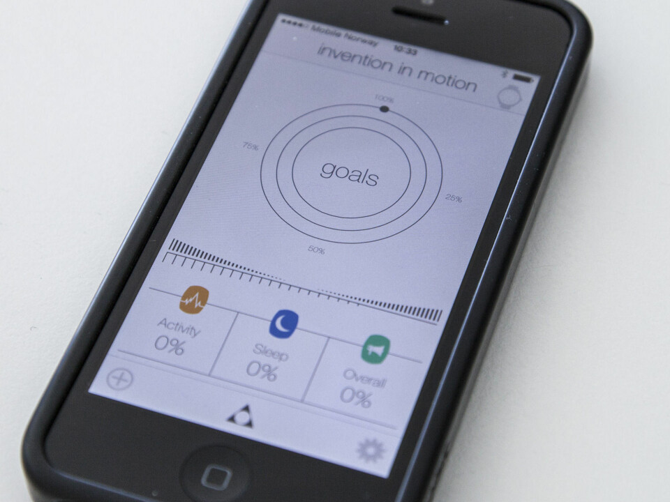 Alpinas app til mobilen, som fungerer både på iOS og Android, ser til forveksling lik ut mange av løsningene til treningsarmbåndprodusentene.