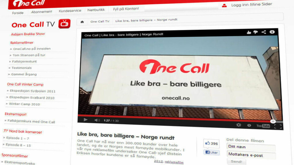 OneCall var tidlig ute med massiv reklame, og for tiden er det nærmest en reklamekrig mellom mobiloperatørene.