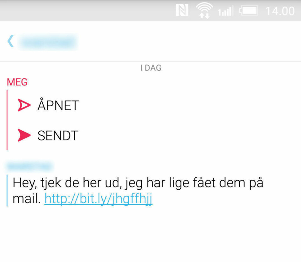 Får du en melding med denne ordlyden, gjør du lurt i å ikke åpne den. URL-en vil være noe annet i en virkelig virusmelding.
