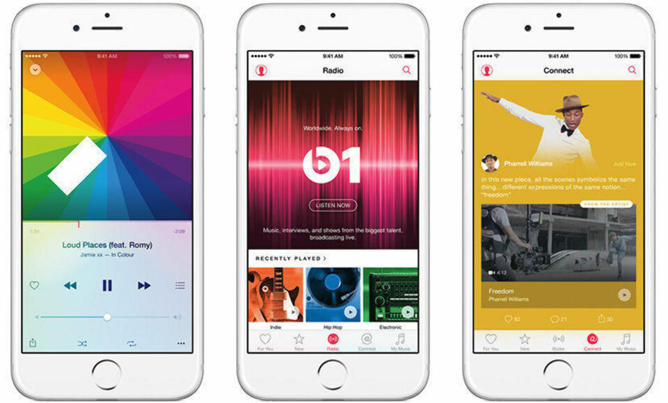 STREAMINGKONKURRENT: Applesjef Tim Cook annonserte musikkstrømmetjenesten Apple Music på utviklermessen WWDC 2015 den 8. juni 2015.