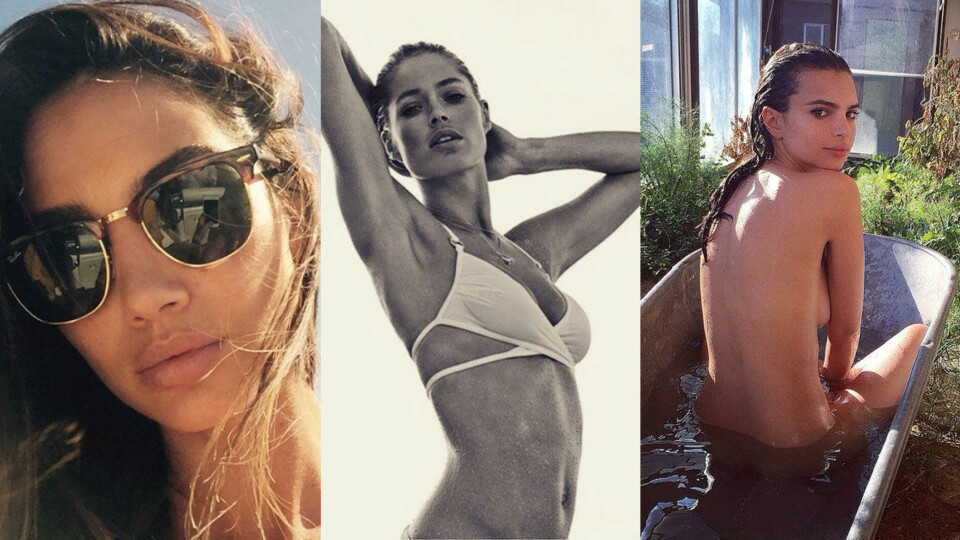 HOTTE I SOSIALE MEDIER: Fra venstre: Lily Aldridge, Doutzen Kroes og Emily Ratajkowski har til sammen åtte millioner følgere på Instagram. Modellene er blinket ut av W Magazine som tre av de ti mest toneangivende supermodellene på sosiale medier.