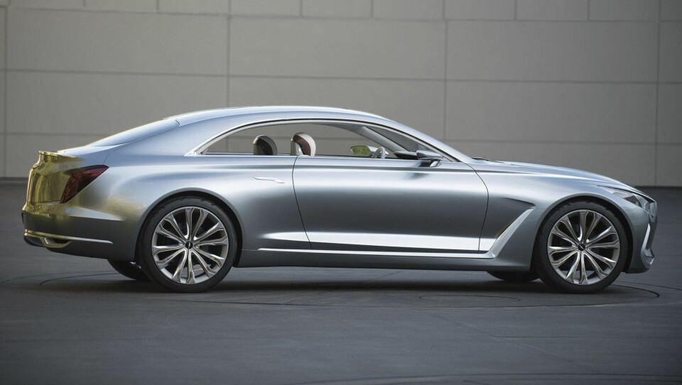 Hyundai står på om dagen. De har også akkurat vist denne, som foreløpig hete Vision Coupe G. I praksis er det nok arvtakeren til dagens Genesis coupe.