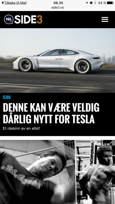 ALLTID TILBAKE: Legg merke til det lille valget øverst til venstre i skjermen. Har du klikket på en lenke i epost eller en knapp i en app som tar deg til en annen app, vil du nå alltid ha muligheten til å gå tilbake til der du var.