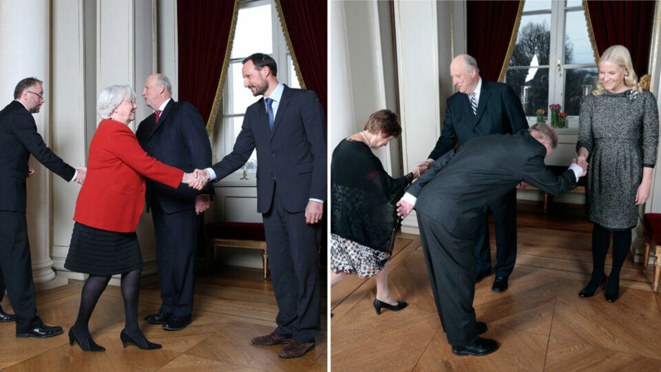 Her øver Haakon og Mette-Marit