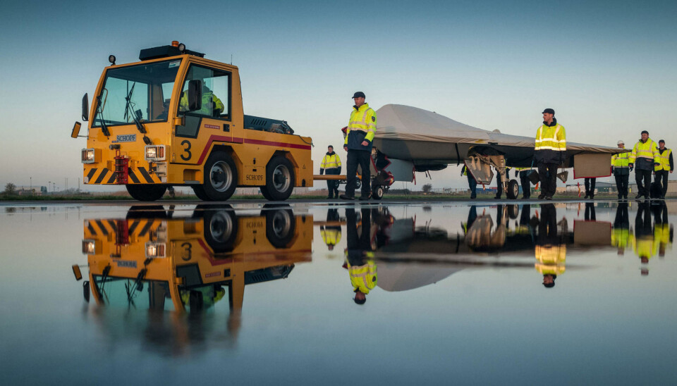 STOR DRONE: Dette bildet viser at Taranis ikke er et småfly.