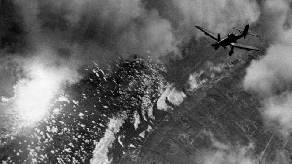 En Junkers Ju 87 «Stuka» fotografert over Stalingrad i 1942.