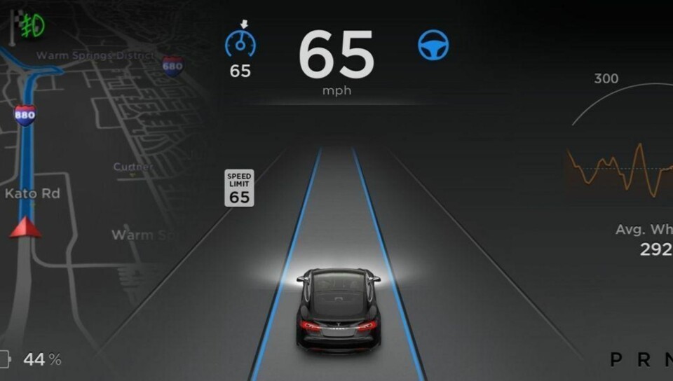 Også grafikken i Teslaen for en justering i den nye oppdateringen.