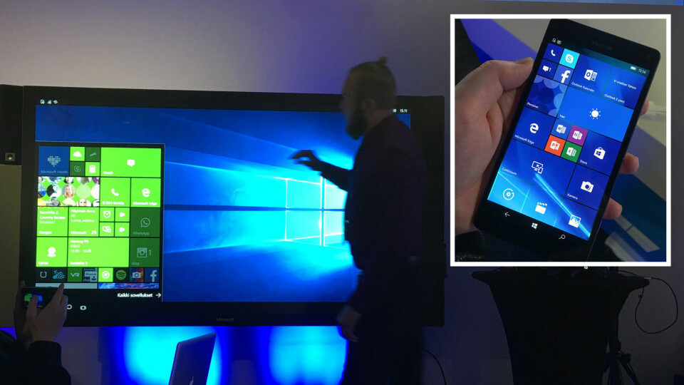 SKALERER: Den nye Lumia 950 (XL) kan kobles til en hvilken som helst TV eller skjerm, og forvandles plutselig til en datamaskin.