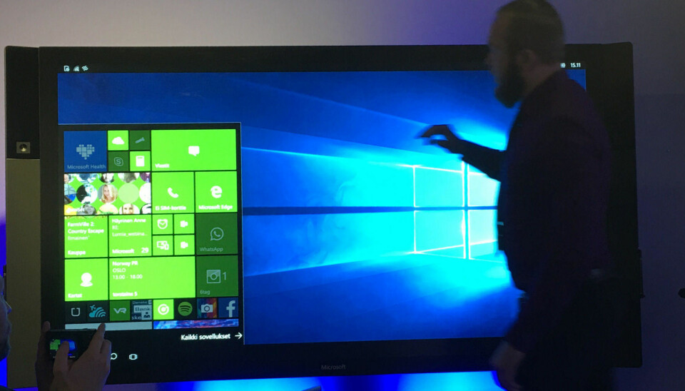 Slik ser Lumia ut når du kobler den til en TV.