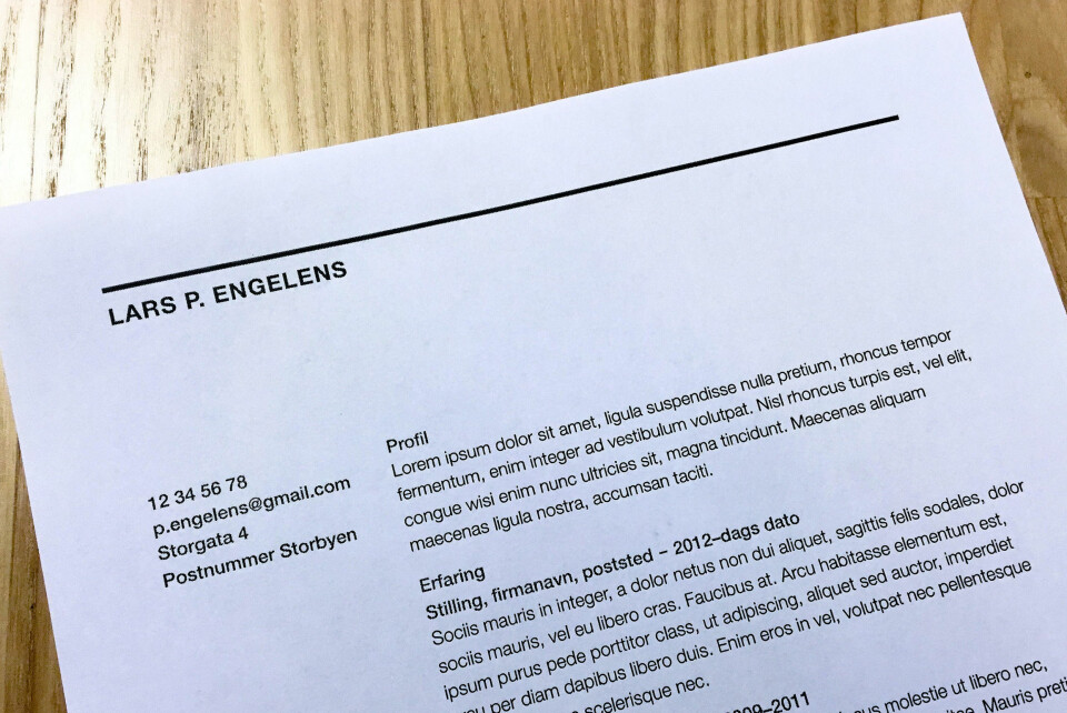 VÆR RELEVANT, OG UNNGÅ STØY: Brian de Haaff i rekrutteringsbyrået Aha! anbefaler å kun ta med relevant arbeidserfaring og utelate ting som i praksis bare fungerer som støy i CV-en. Bildet er en illustrasjon.