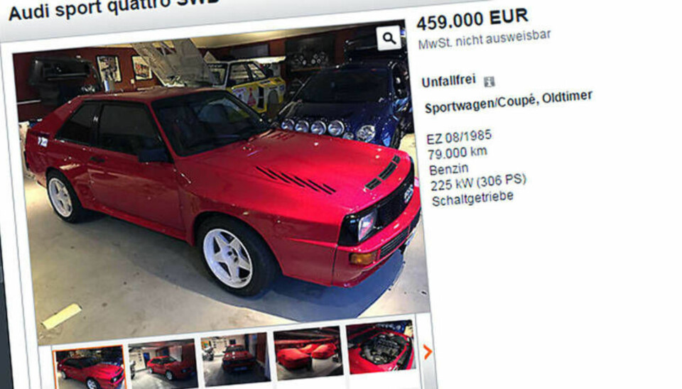 Geir Helge selger sin Audi Sport quattro SWB - for over fire millioner kroner!