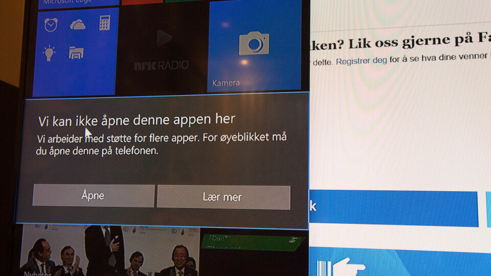 Det er langt ifra alle apper som fungerer når du kjører telefonen som PC.