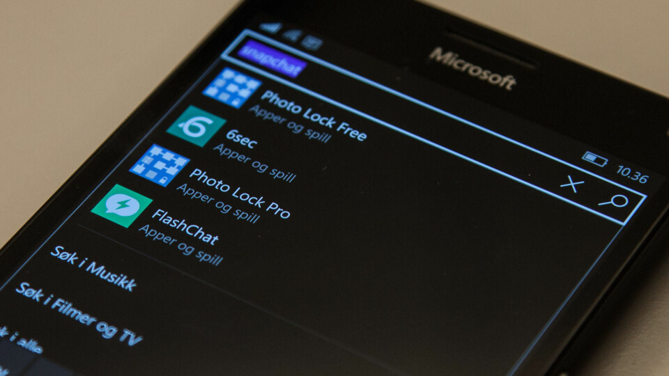 Dette er resultatet når du søker etter en av verdens mest populære apper i Microsofts app-butikk.