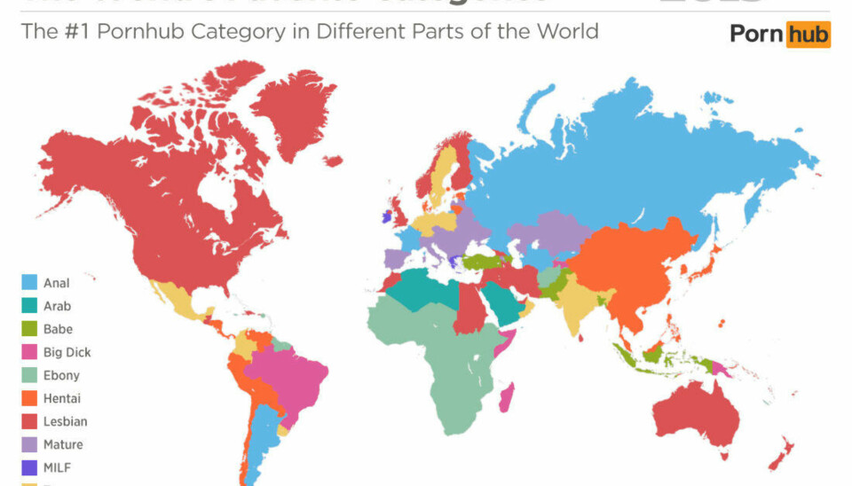 Pornhub: Norge i pornotoppen