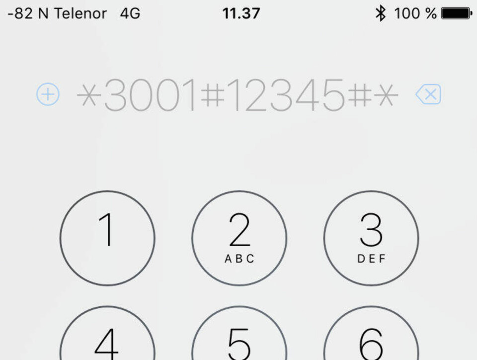 Har du prøvd å taste inn denne koden på iPhone?