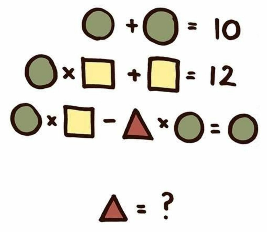 6. Hvilket tall er den rød trekanten?