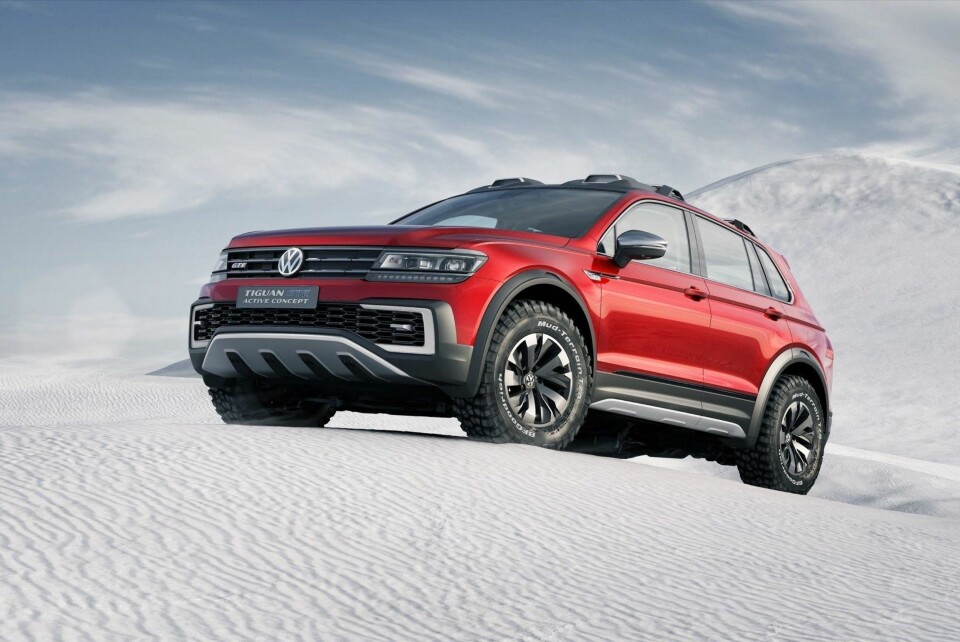 TIGUAN GTE ACTIVE: Volkswagen Tiguan tøffer seg virkelig i denne spesialutgaven, kanskje blir dette en egen offroad-versjon av familie-SUV-en.