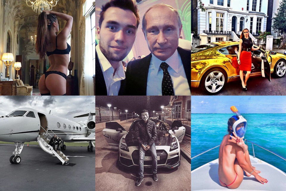 RIKE RUSSERE: Ny instagramkonto er viet til øyeblikksbilder av livsstilen til unge, russiske millionær- og milliardærarvinger.