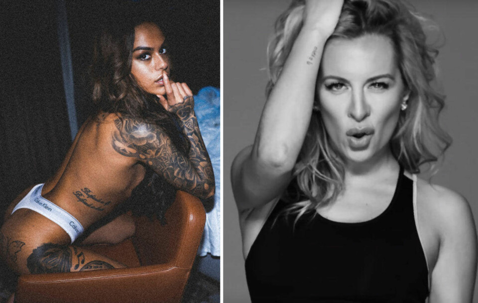 KASTER KLÆRNE: Modell og blogger Ariel Søyland (t.v) er med i artist Hef Augustion sin nye musikkvideo. Her sammen med Carina Dahl (t.h) som også bidrar.