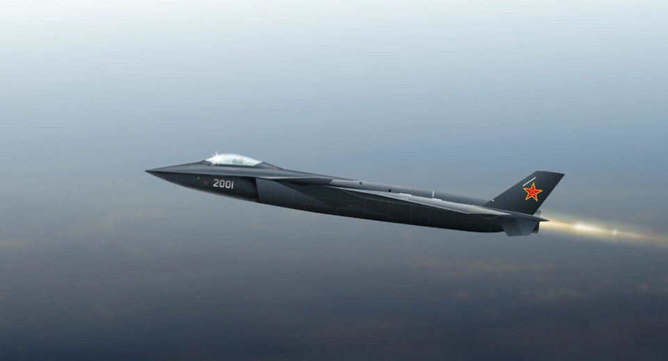 SVART ØRN: Det er ikke altfor mye vi vet om det kinesiske jagerflyet Chengdu J-20. Men vi vet at USA er bekymret. Bildet er en konseptskisse.